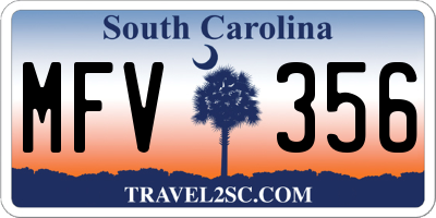 SC license plate MFV356