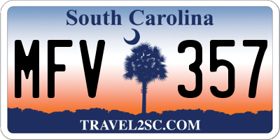 SC license plate MFV357