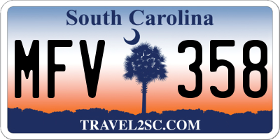 SC license plate MFV358