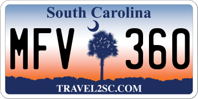 SC license plate MFV360