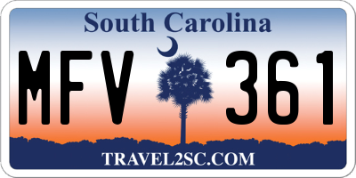 SC license plate MFV361