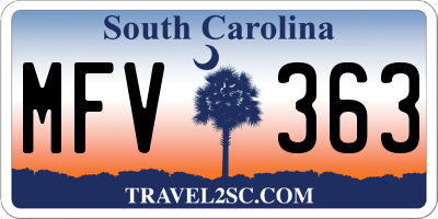 SC license plate MFV363