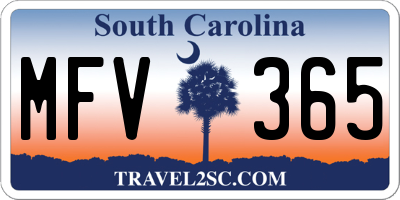 SC license plate MFV365