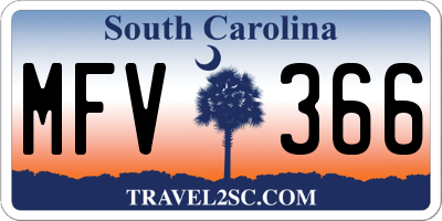 SC license plate MFV366