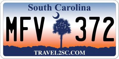 SC license plate MFV372