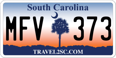 SC license plate MFV373