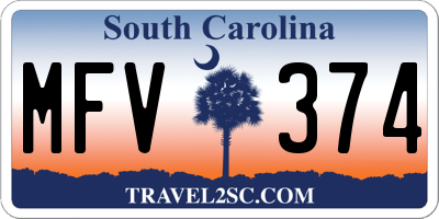 SC license plate MFV374