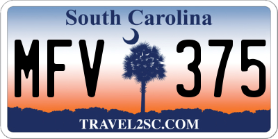 SC license plate MFV375