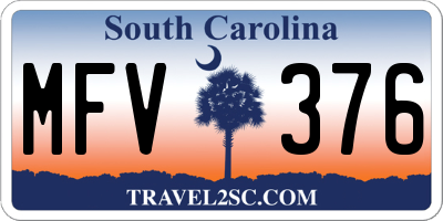 SC license plate MFV376