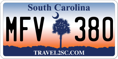 SC license plate MFV380