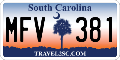 SC license plate MFV381