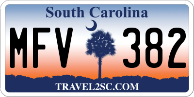 SC license plate MFV382