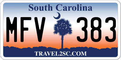 SC license plate MFV383