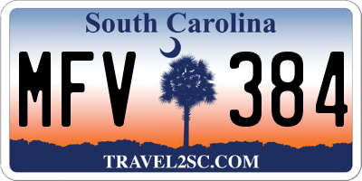 SC license plate MFV384