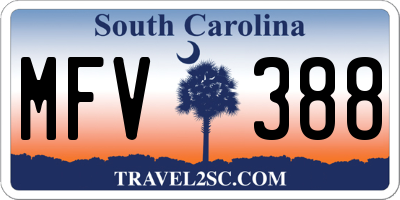 SC license plate MFV388