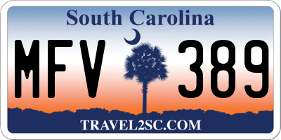 SC license plate MFV389
