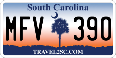 SC license plate MFV390