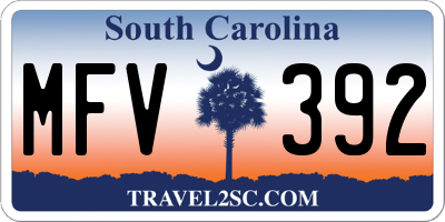 SC license plate MFV392