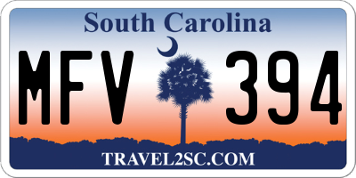 SC license plate MFV394