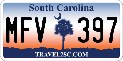 SC license plate MFV397