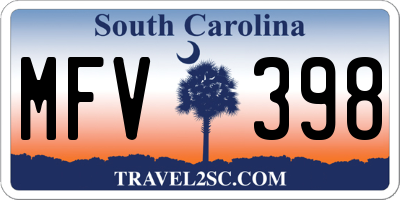 SC license plate MFV398