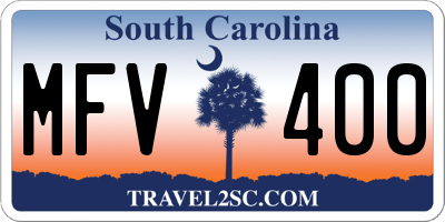 SC license plate MFV400