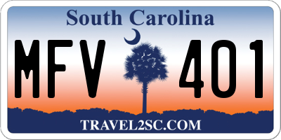 SC license plate MFV401
