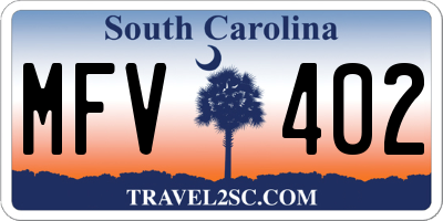 SC license plate MFV402
