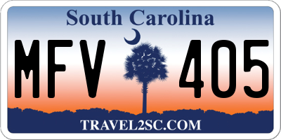 SC license plate MFV405