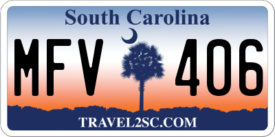 SC license plate MFV406
