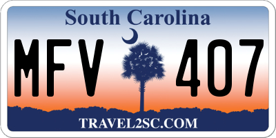 SC license plate MFV407