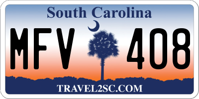 SC license plate MFV408