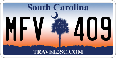 SC license plate MFV409