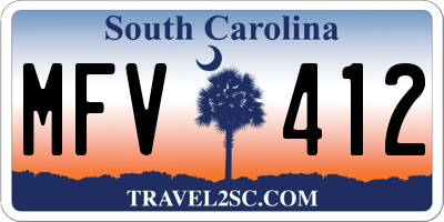 SC license plate MFV412