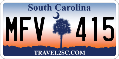 SC license plate MFV415