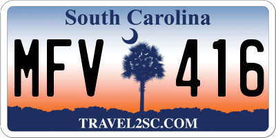 SC license plate MFV416