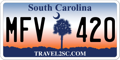 SC license plate MFV420