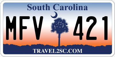SC license plate MFV421