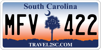 SC license plate MFV422