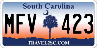 SC license plate MFV423