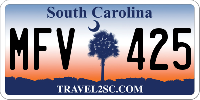SC license plate MFV425