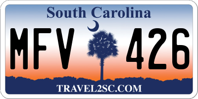 SC license plate MFV426