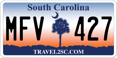 SC license plate MFV427