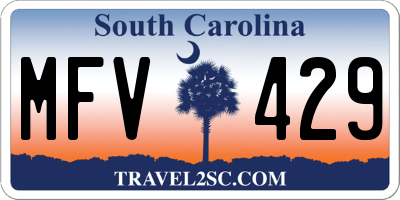 SC license plate MFV429