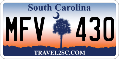 SC license plate MFV430