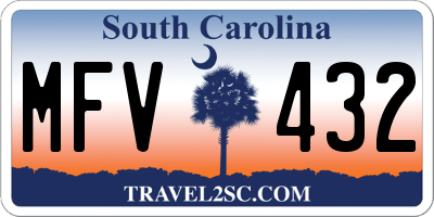 SC license plate MFV432