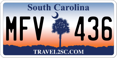SC license plate MFV436