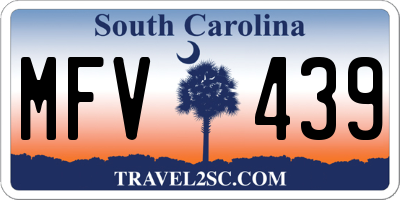 SC license plate MFV439