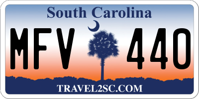 SC license plate MFV440