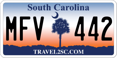 SC license plate MFV442